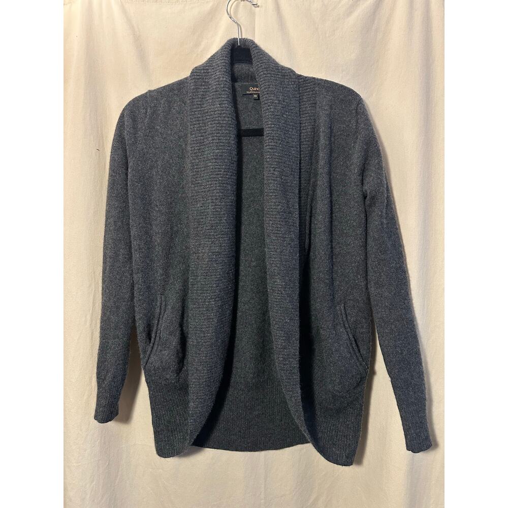 Quince Mongolian Cashmere Shawl Collar Cardigan Women’s Gray  XS READ